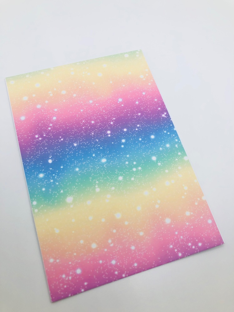 Plain Pastel rainbow Printed bow card (pack of 10)