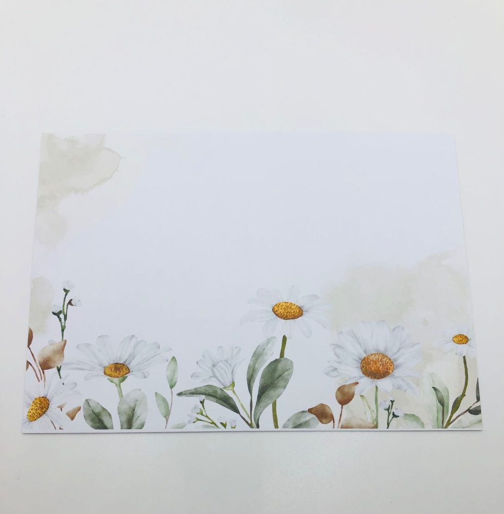 White Daisy printed Bow display cards