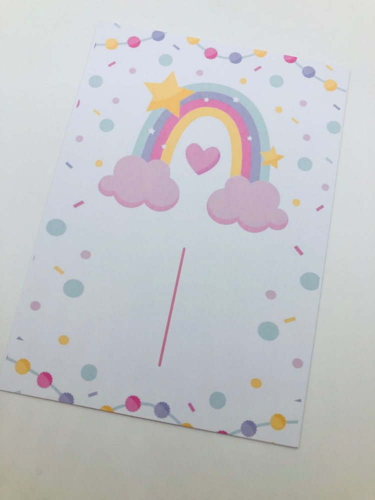 Rainbow Party printed Bow display cards