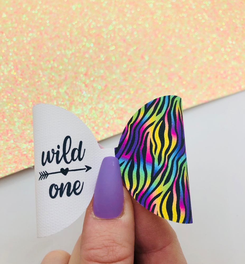 Wild One Neon Tiger Print printed pre cut bow loop