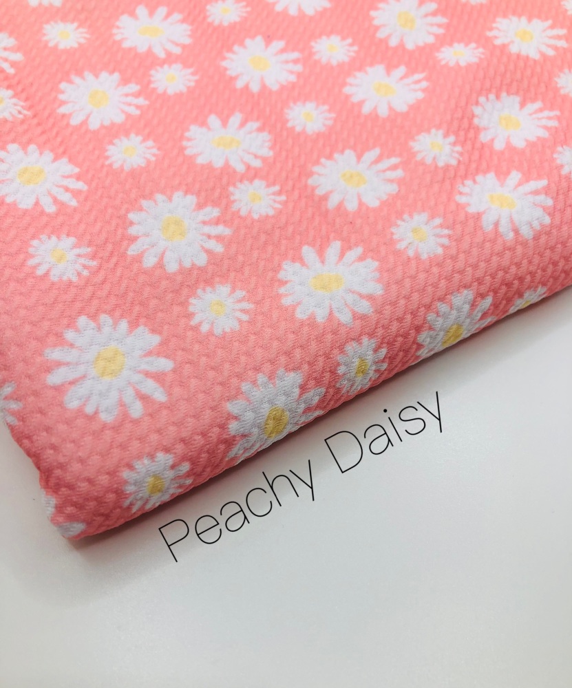 Peachy Daisy printed bullet fabric
