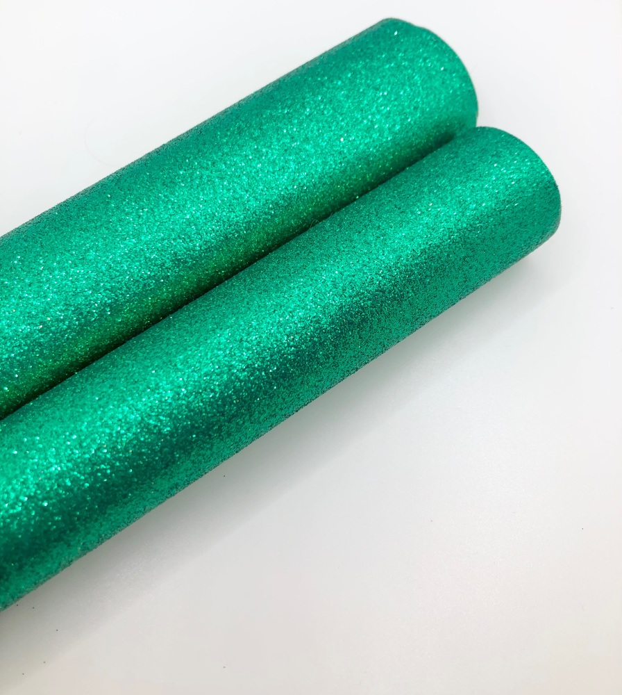 LUXURY - Dark Green Fine Glitter Fabric