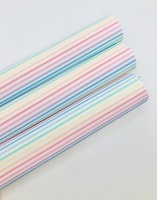 1196 - Thin stripe pastel rainbow printed canvas sheet