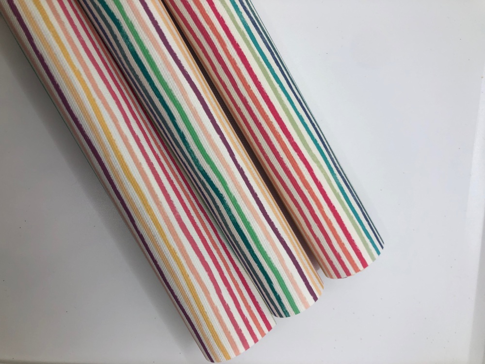 1446 - Crayon Lines rainbow printed canvas sheet