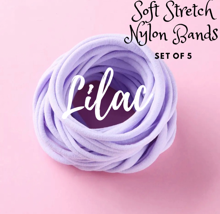 LILAC - 5 x Soft Stretch Dainties Nylon Bands