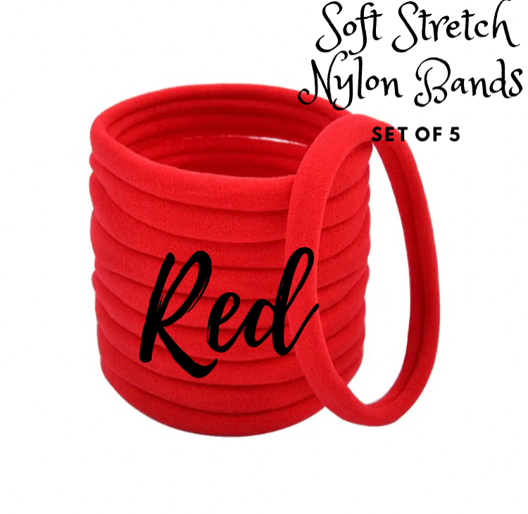 RED - 5 x Soft Stretch Dainties Nylon Bands