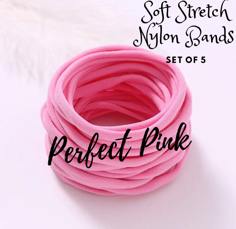PERFECT PINK - 5 x Soft Stretch Dainties Nylon Bands