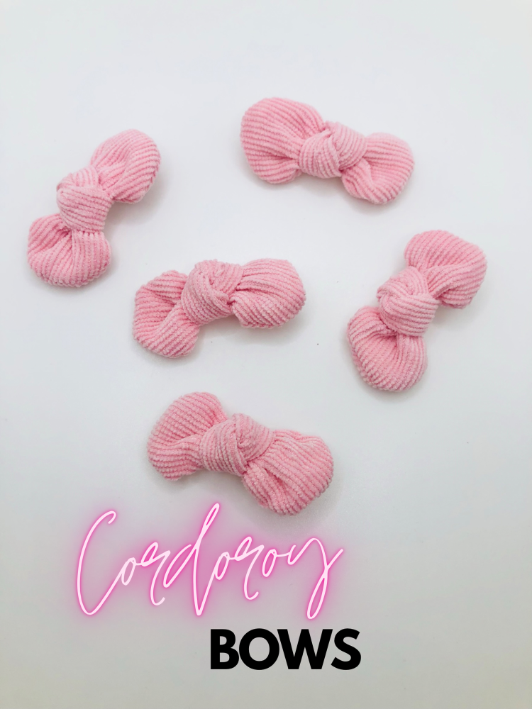 Baby Pink Corduroy Style BOWKNOT Stall Filler On Clip