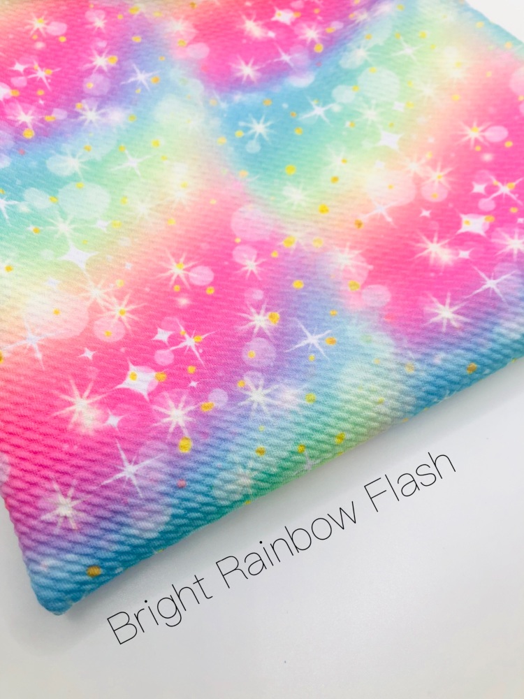 Bright Rainbow Flash Printed Bullet Fabric
