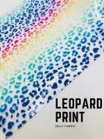 Leopard print Rainbow Effect printed transparent jelly fabric