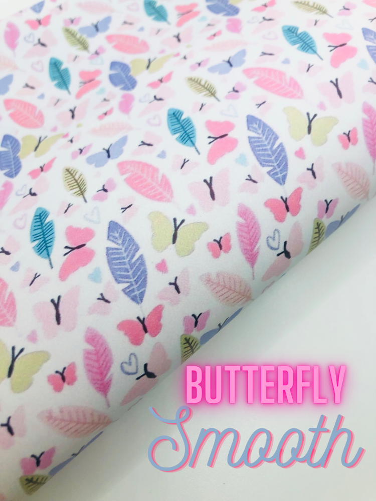 Butterfly Smooth printed leatherette fabric