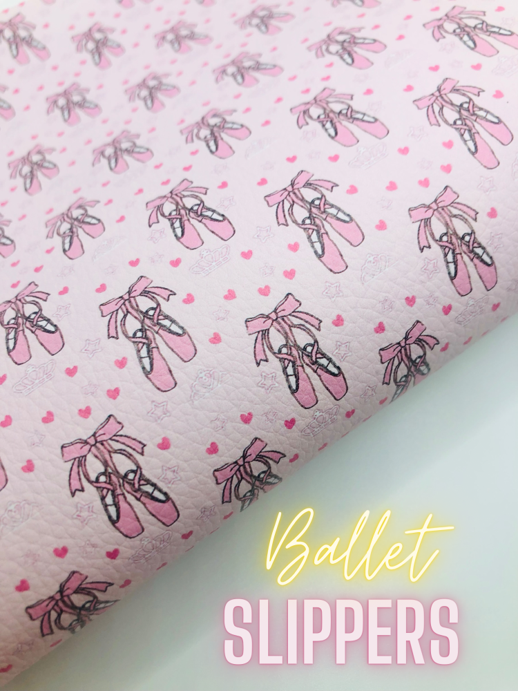 Ballet Slippers printed leatherette fabric