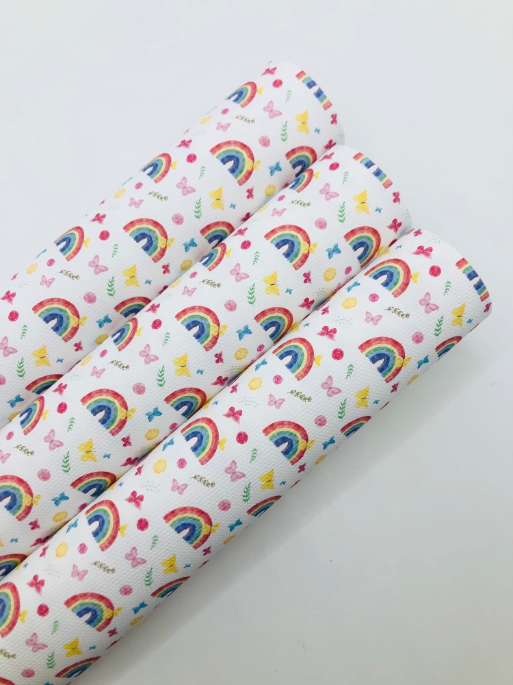1460 - Bright Butterfly Rainbow printed canvas sheet