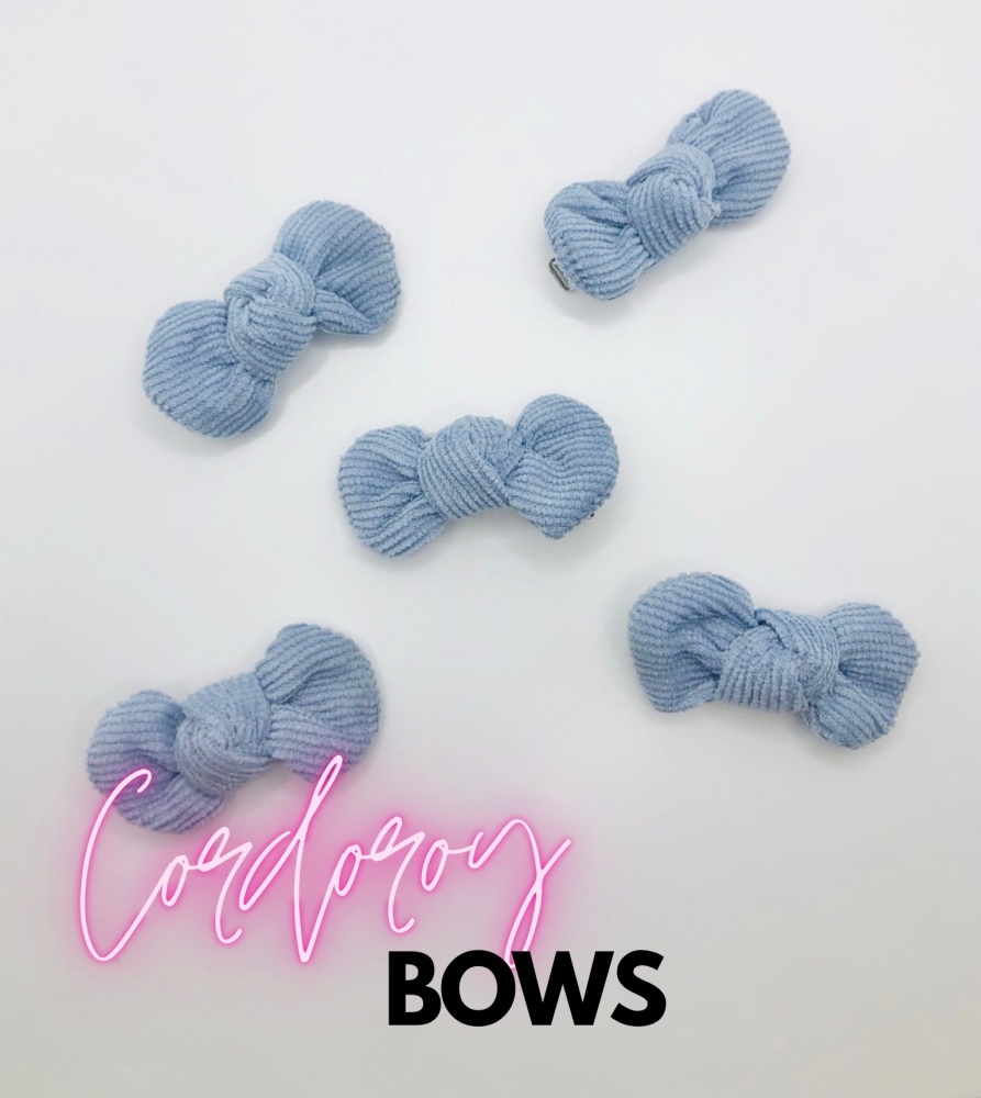 Baby blue Corduroy Style BOWKNOT Stall Filler On Clip