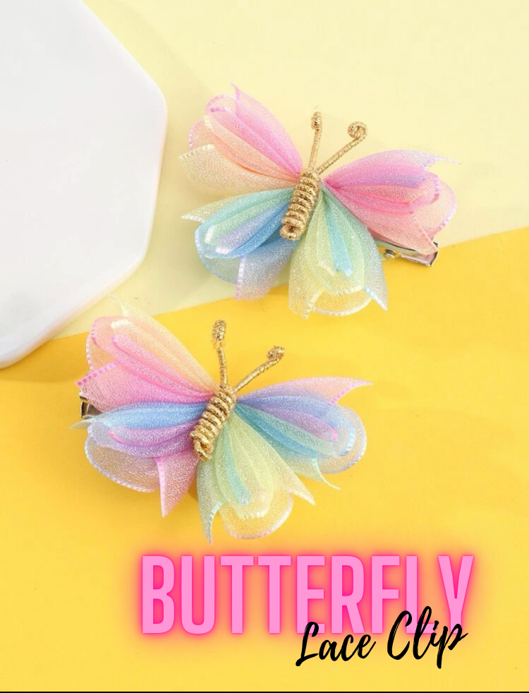 Tulle Butterfly Ready Made Stall Filler On lined clip 6 pack