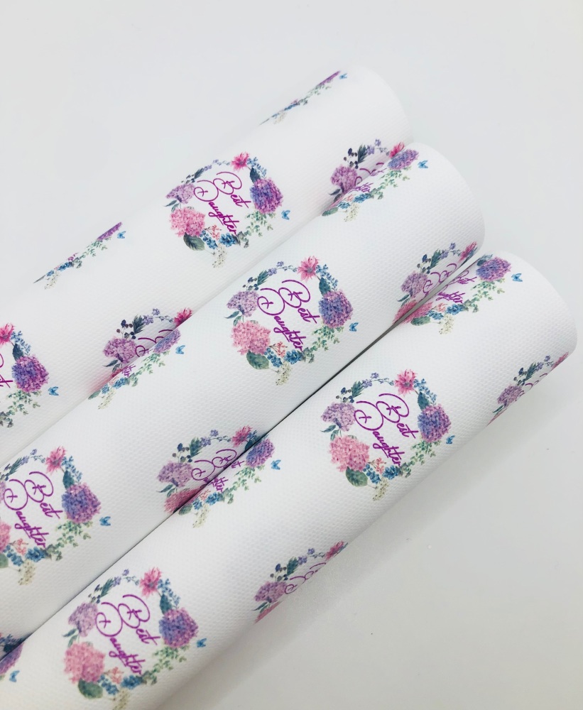 1024 - Best Daughter floral print printed canvas sheet