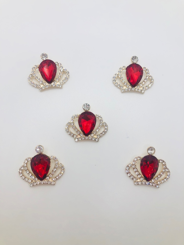 RED - Crystal Diamontee Crown Embellishment