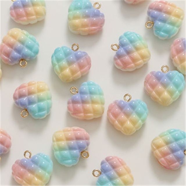 Quilted Rainbow Heart charm embellishment