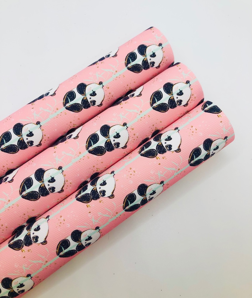 1074 - Pink panda printed canvas sheet