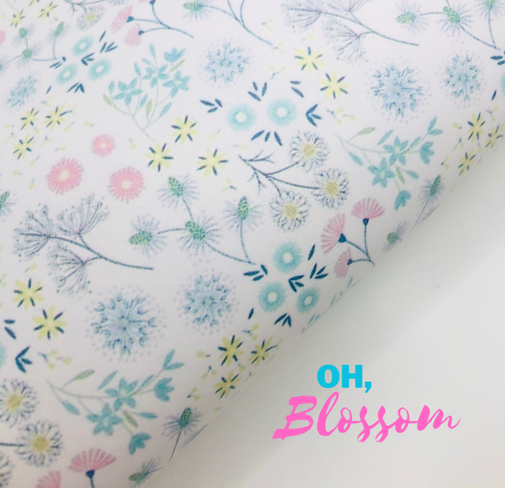 Oh Blossom printed leatherette fabric
