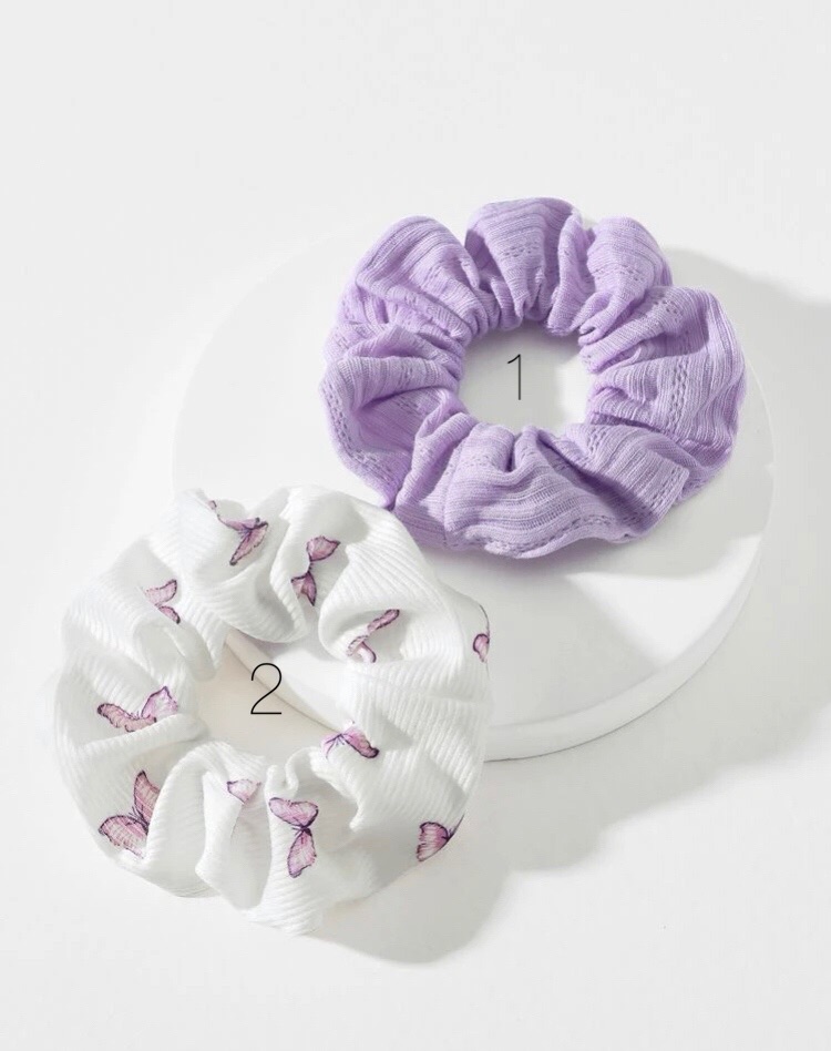 Lilac / Lilac Butterfly Scrunchie Hair bobble