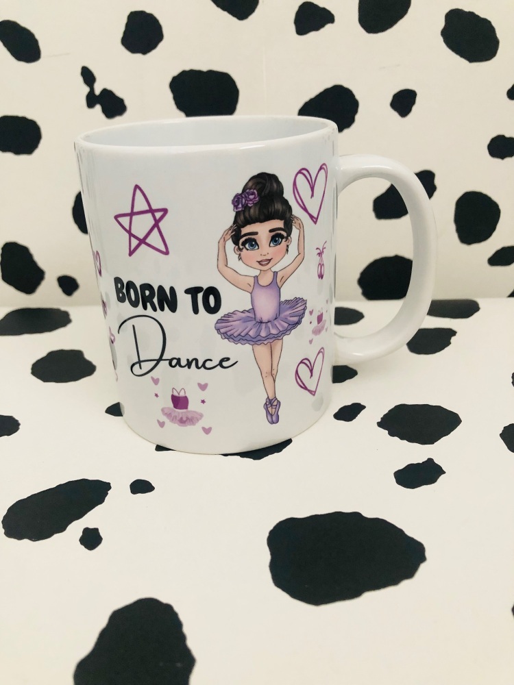 Ballerina Born to dance printed 11oz Mug