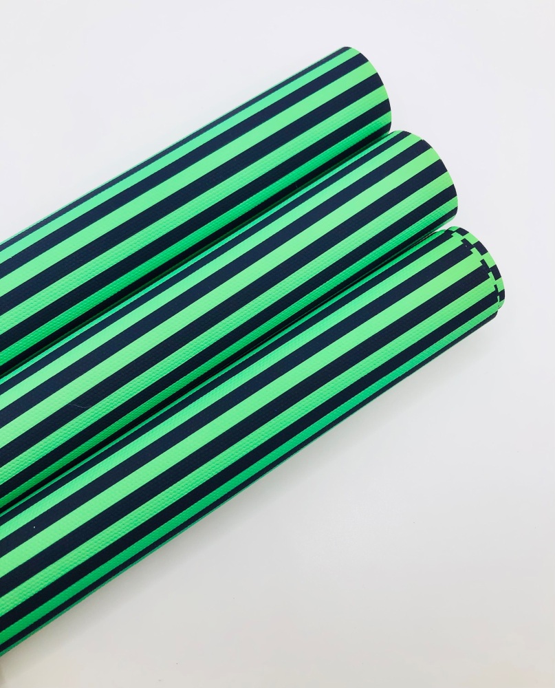 1262 - Green and black stripe halloween printed canvas sheet