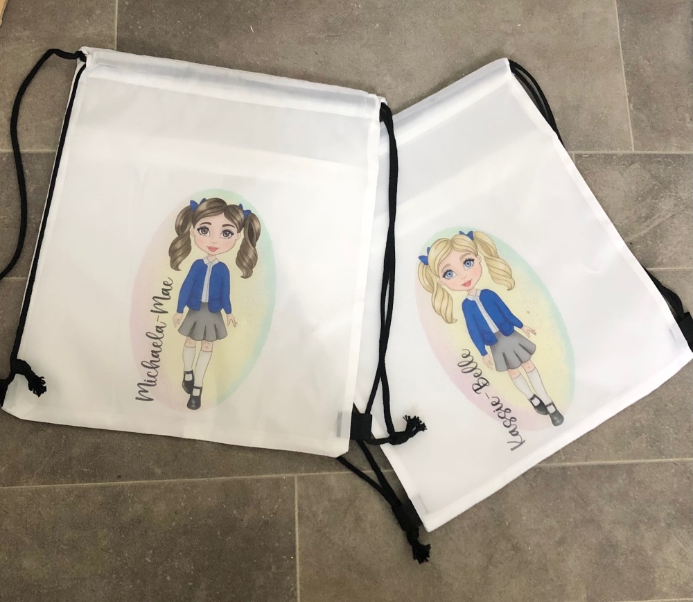 PRE ORDER MID JUNE Girls Matching PE Drawstring bag