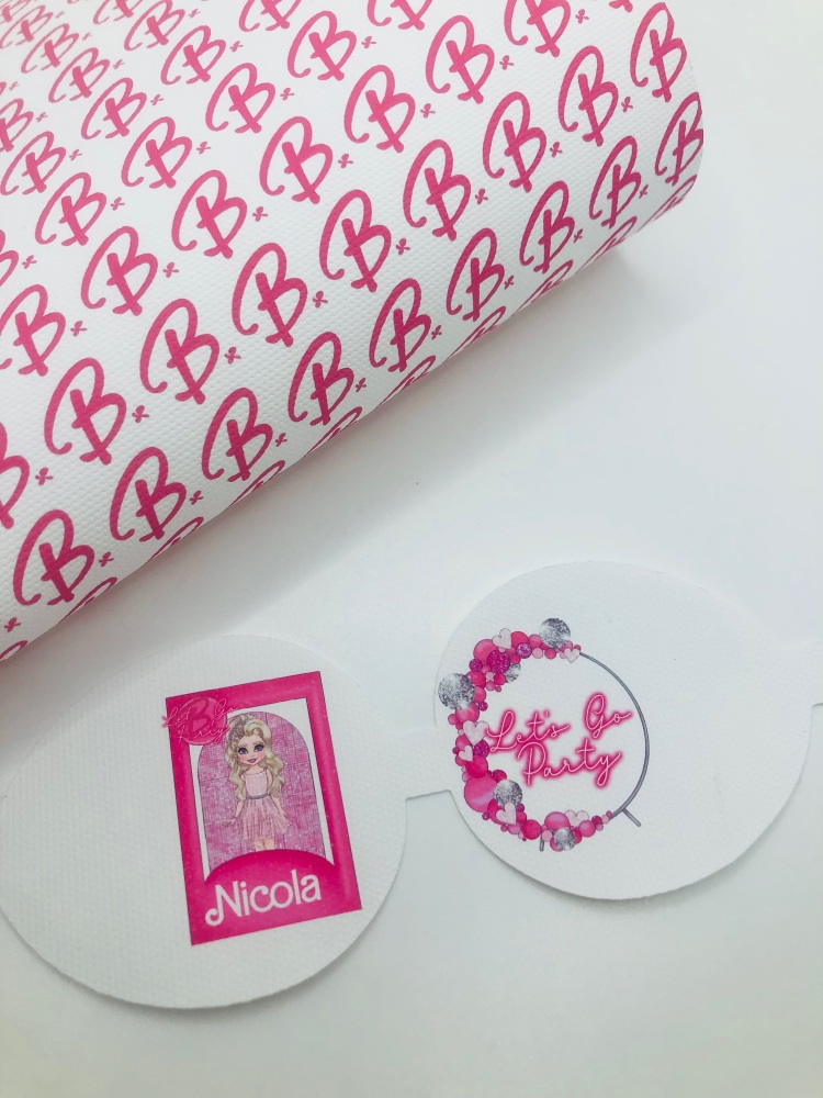 Barbie inspired let’s go party boxed doll personalised pre cut bow loop