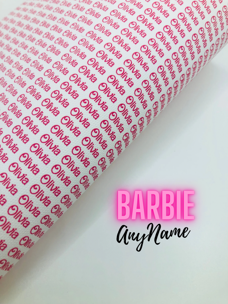 1450  - Personalised Barbie inspired name printed canvas sheet
