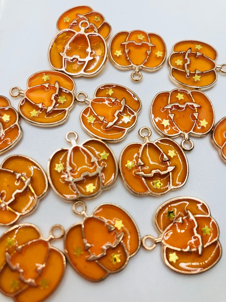 Glazed Pumpkin Halloween Charm Embellishments