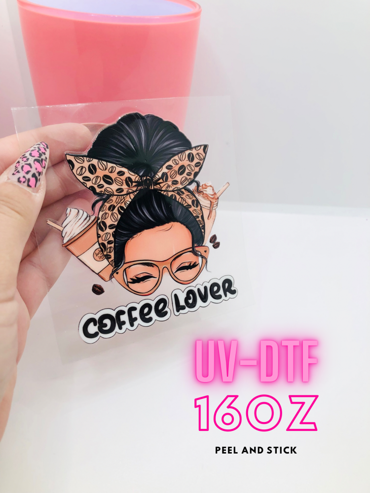 COFFEE LOVER MUGS 16OZ + UV DTF TRANSFER