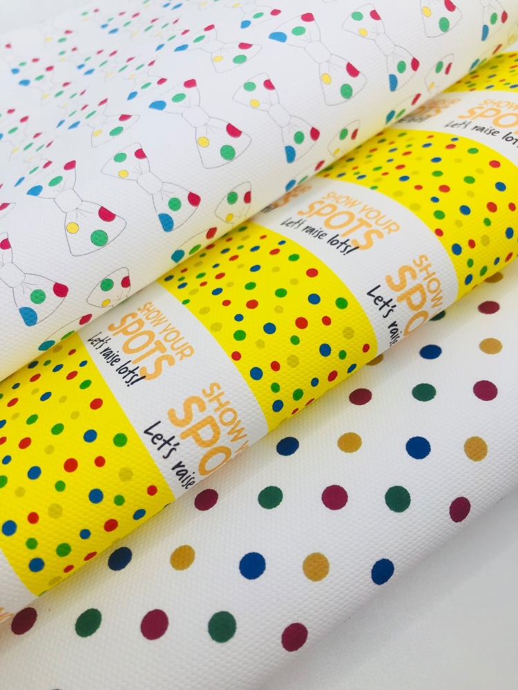 YELLOW Polka Count your spots lets raise lots Printed fabric Bundle