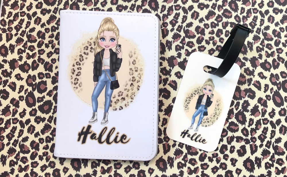 Passport cover and luggage tag personalised