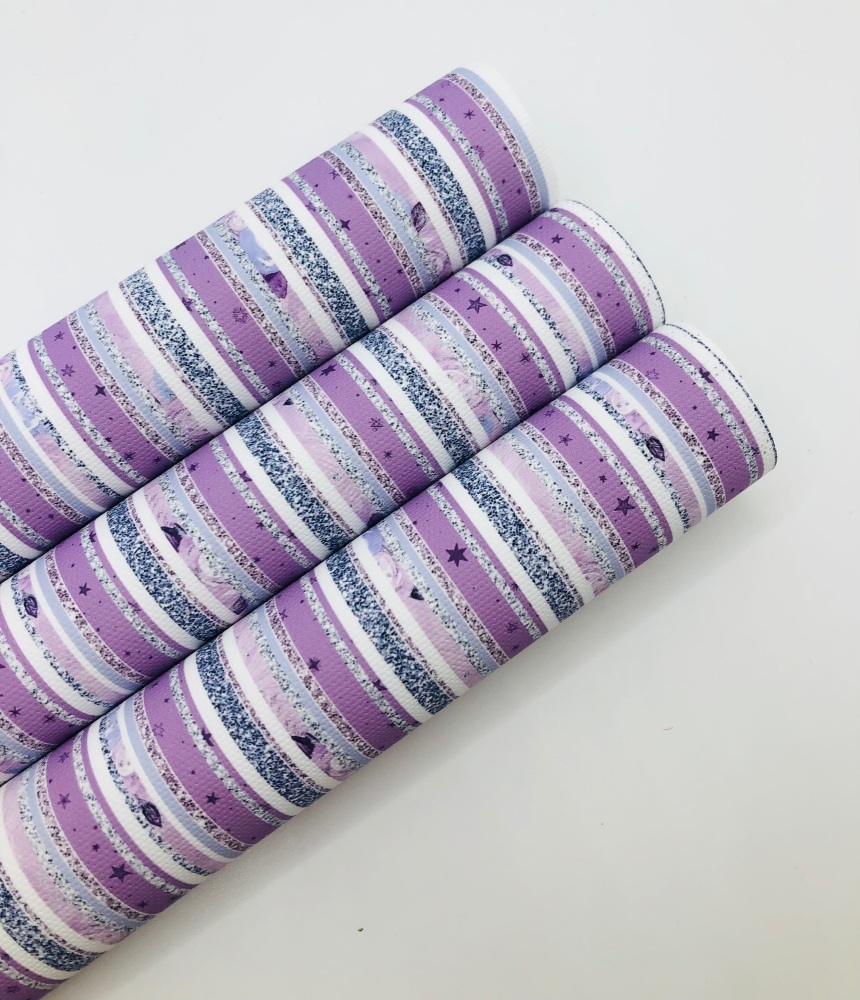 1383 - Purple lilac stripe printed canvas sheet