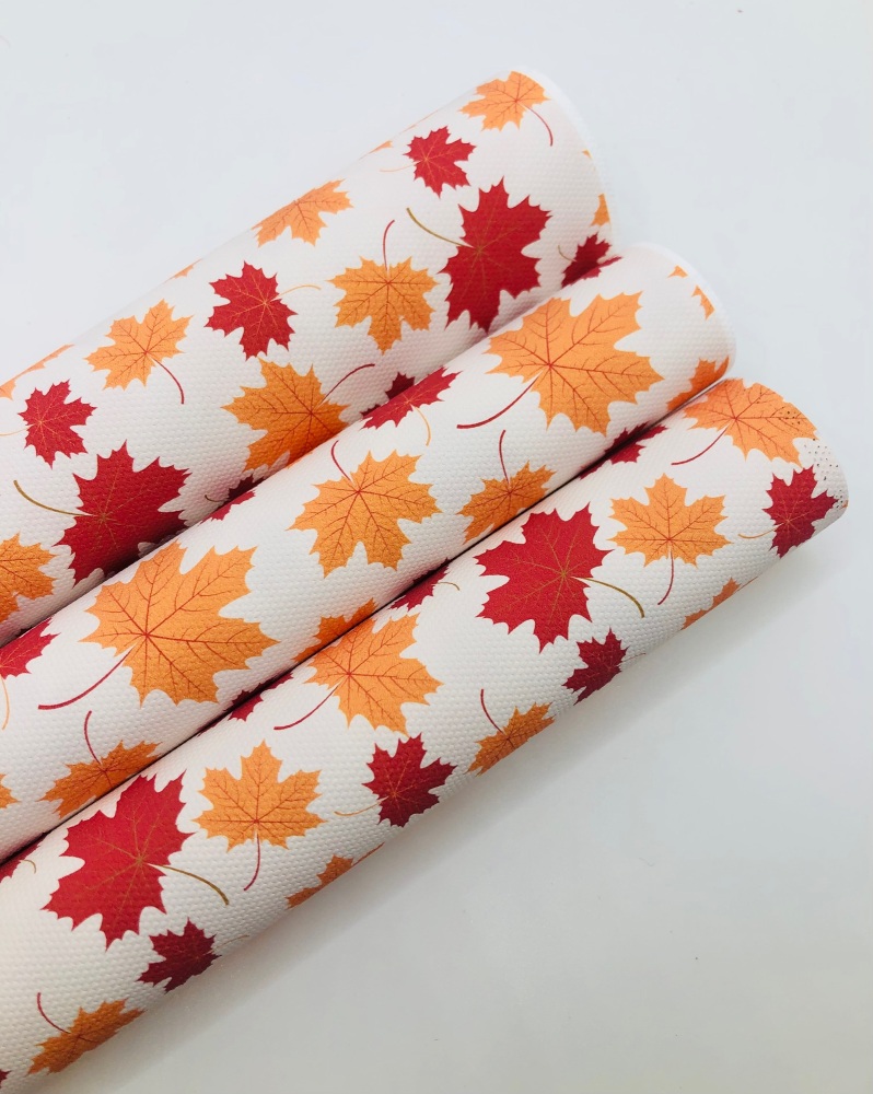 1588 - Autumn Leaves printed canvas fabric sheet