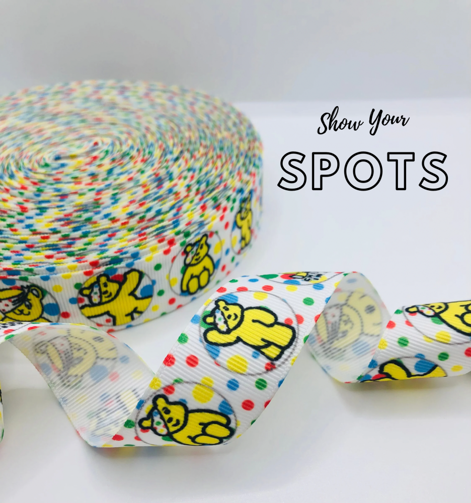 25mm Show your spots children in need grosgrain ribbon design 1