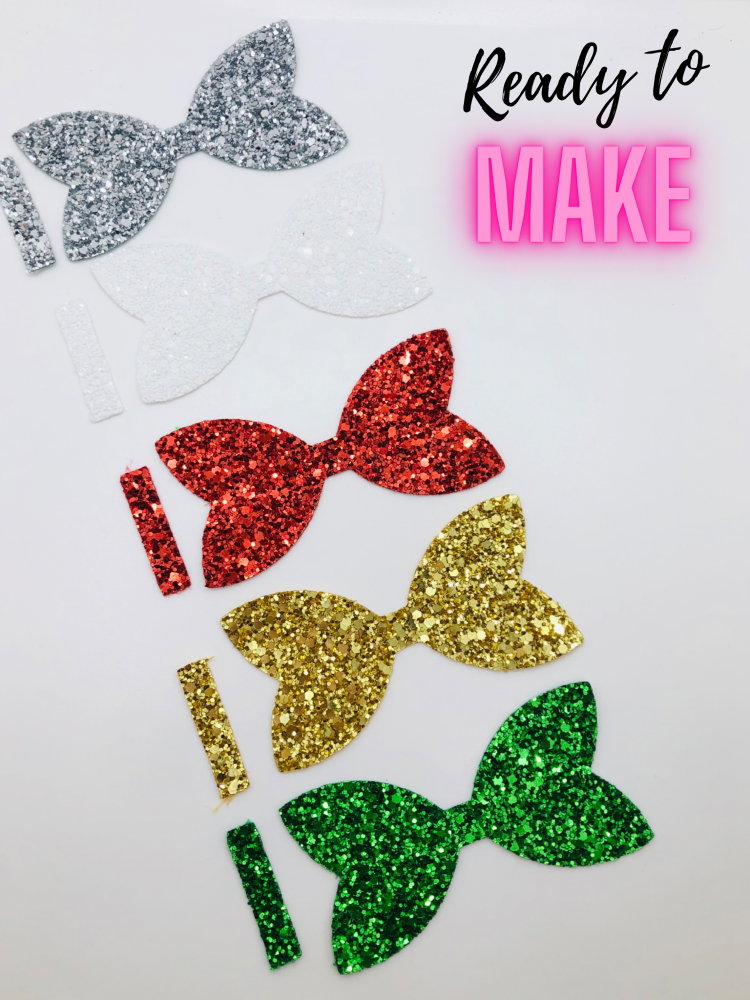 X5 CHRISTMAS COLOURED PRE CUT LUXURY GLITTER TAILS