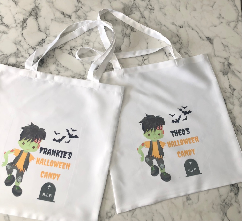 Boys zombie halloween bag candy trick or treat