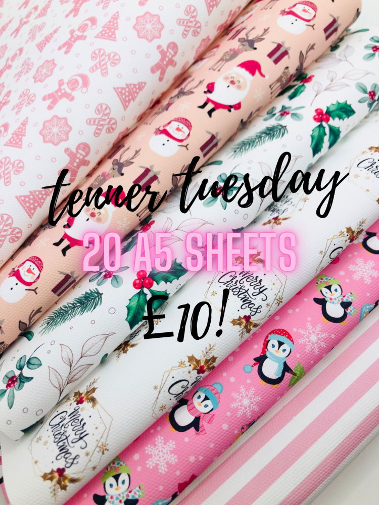 20 X A5 CANVAS CHRISTMAS SPECIAL PRINTED FABRICS TENNER TUESDAY