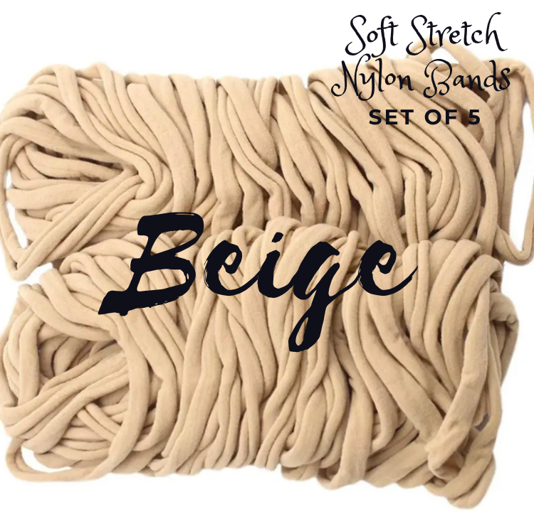 BEIGE - 5 x Soft Stretch Dainties Nylon Bands