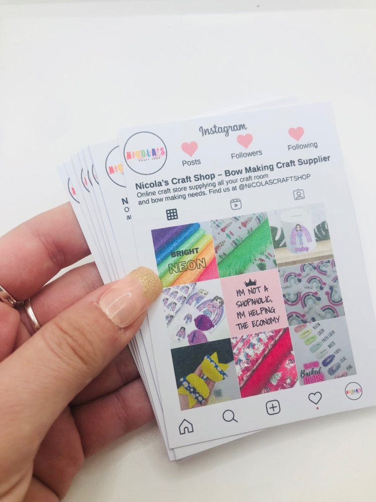 20 PACK of Instagram Personalised Business Cards
