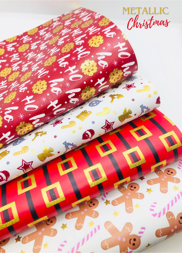 Metallic Christmas bargain bundle fabric set - 4 piece!
