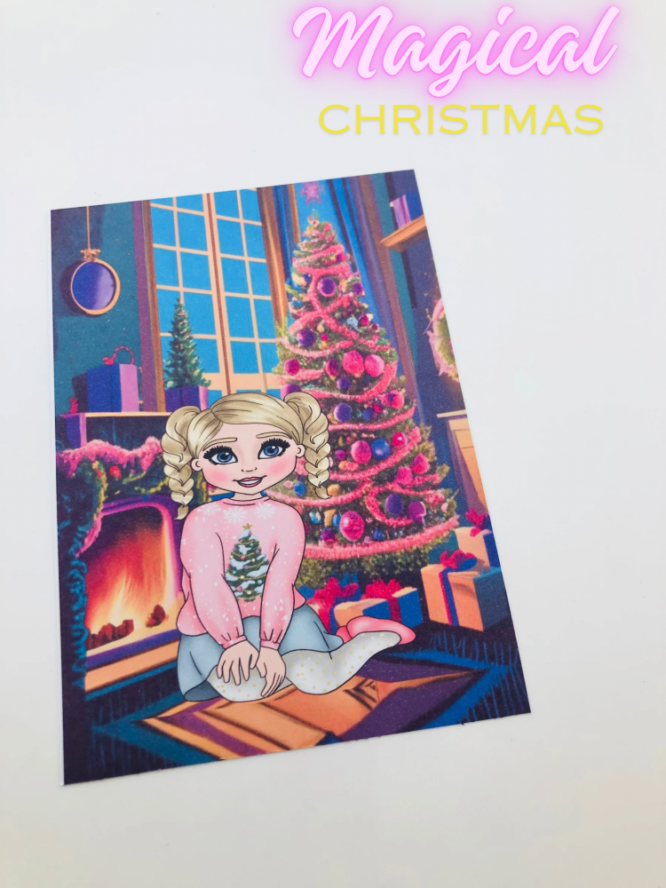 Under the christmas tree printed bow card (PACK OF 10)
