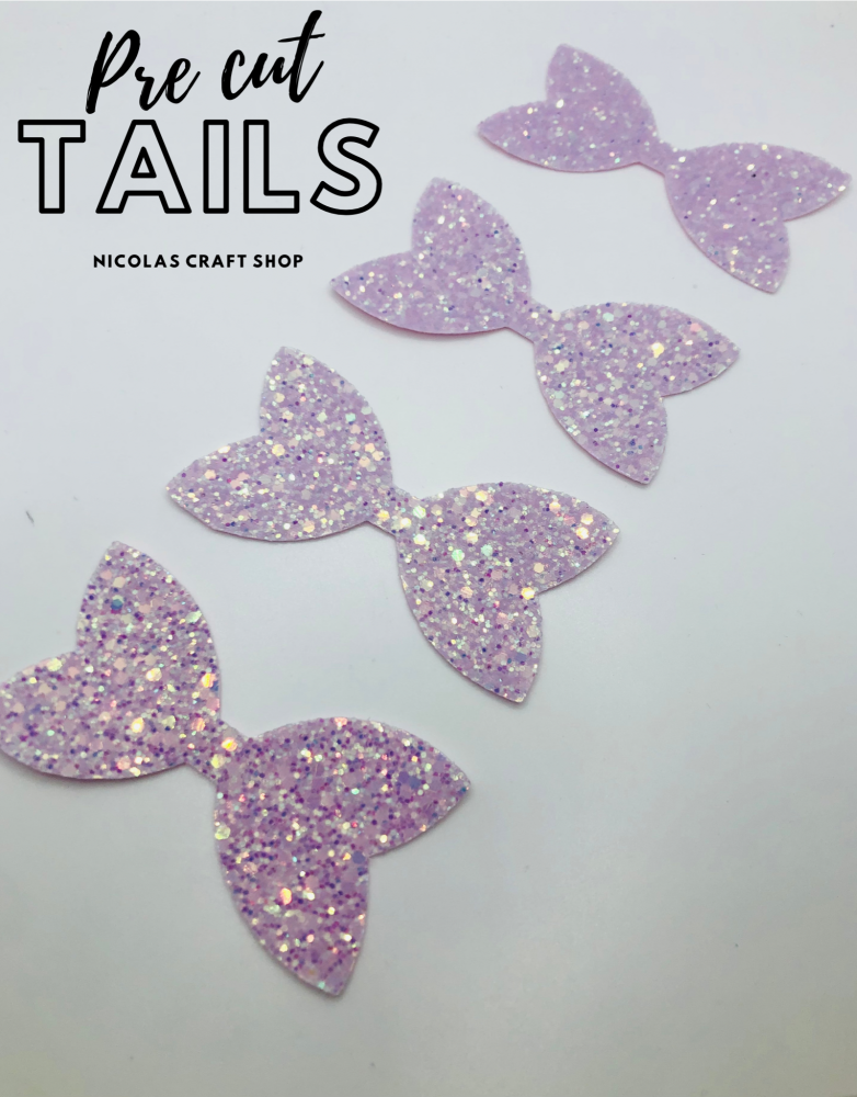 X4 PINK FROSTED PRE CUT LUXURY GLITTER TAILS
