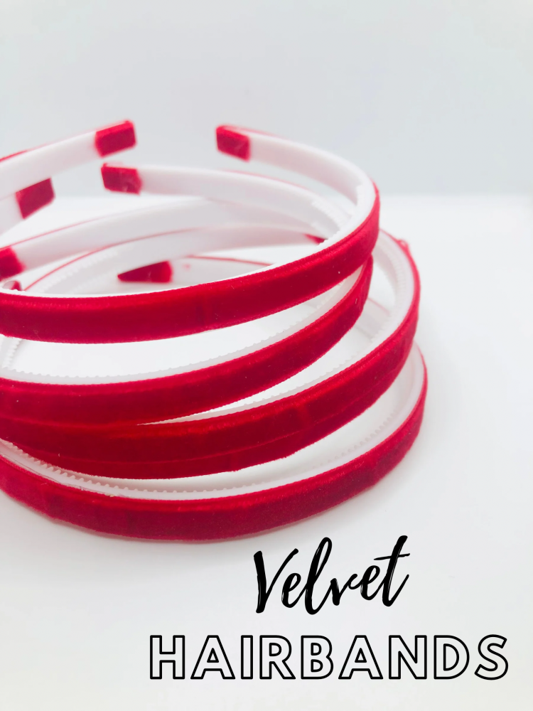 Red Velvet coated plastic Hairband  - headband