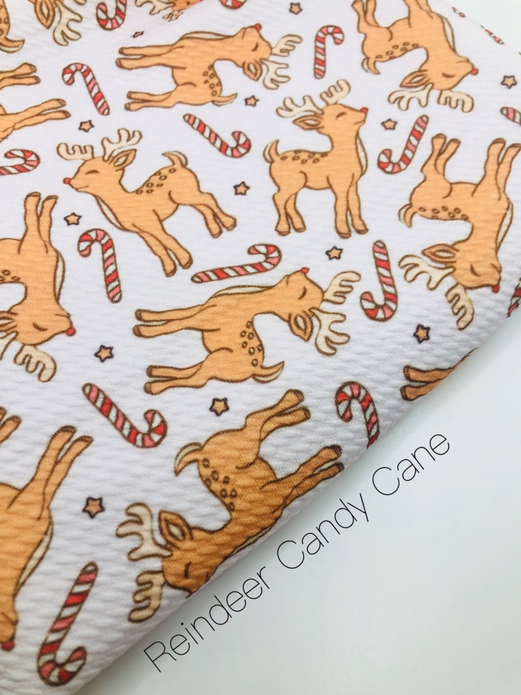 Christmas reindeer candy cane Bullet Fabric