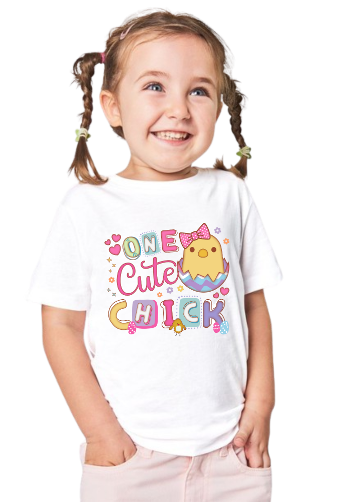 One Cute Chick easter printed sublimation transfer