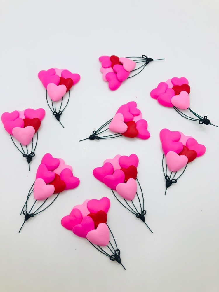 Valentine Love heart balloon Polymer Clay