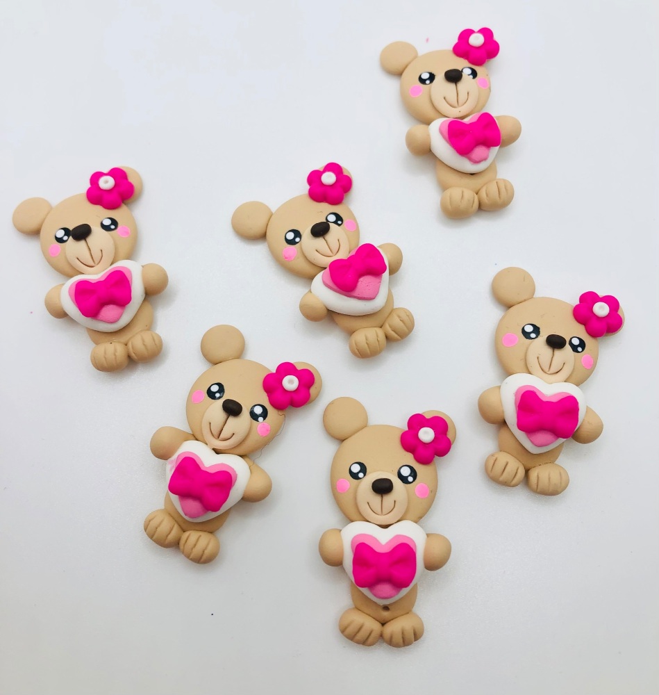 Valentine Loveable teddy bear Polymer Clay